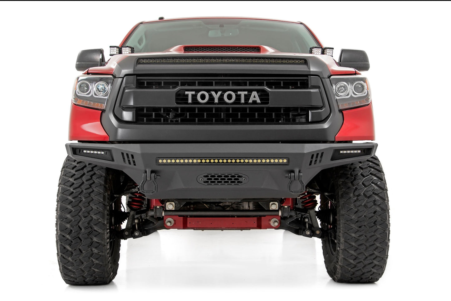 LED Light Kit Hood Bulge 40 Inch White/Amber Strip Toyota Tundra (14-21) Rough Country-3