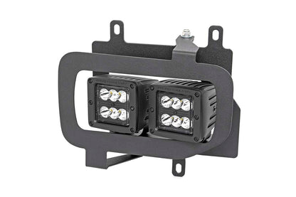 LED Light Kit Fog Mount Dual 2 Inch Black Pairs Spot/Flood Ford F-150 (15-17) Rough Country-1