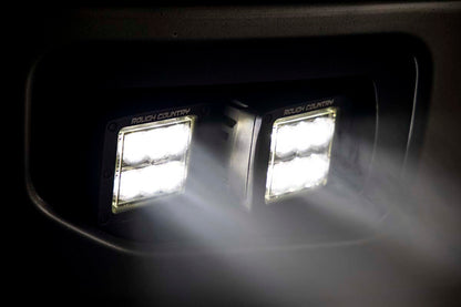 LED Light Kit Fog Mount Dual 2 Inch Black Pairs Spot/Flood Ford F-150 (15-17) Rough Country-5