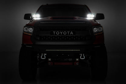 Toyota 2-inch LED Lower Windshield Ditch Kit (14-20 Tundra Black Series Spot and Flood Pattern Combo) Rough Country-4