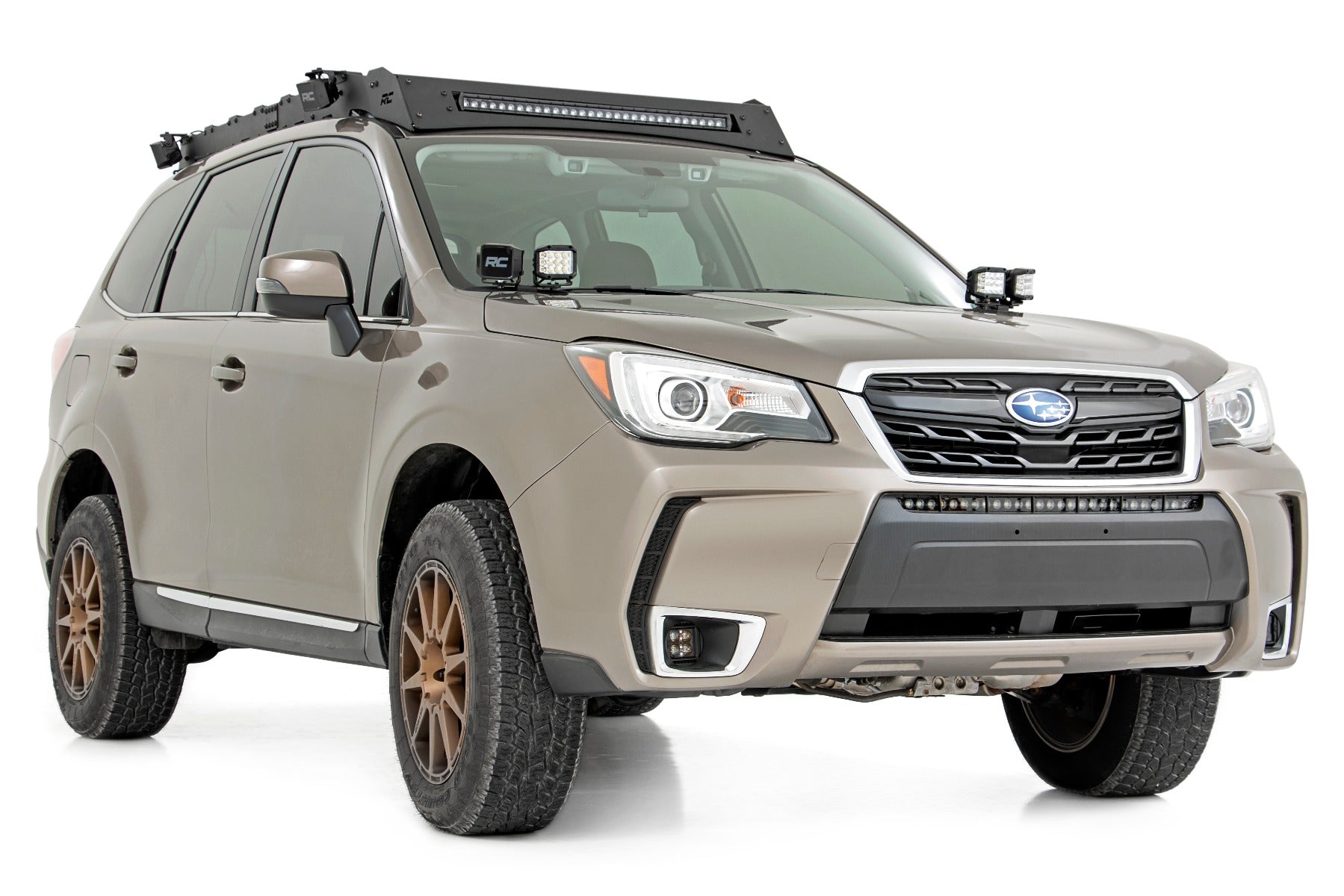 Subaru 3-inch LED Lower Windshield Ditch Kit 14-18 Forester Wide Angle Osram Rough Country-2