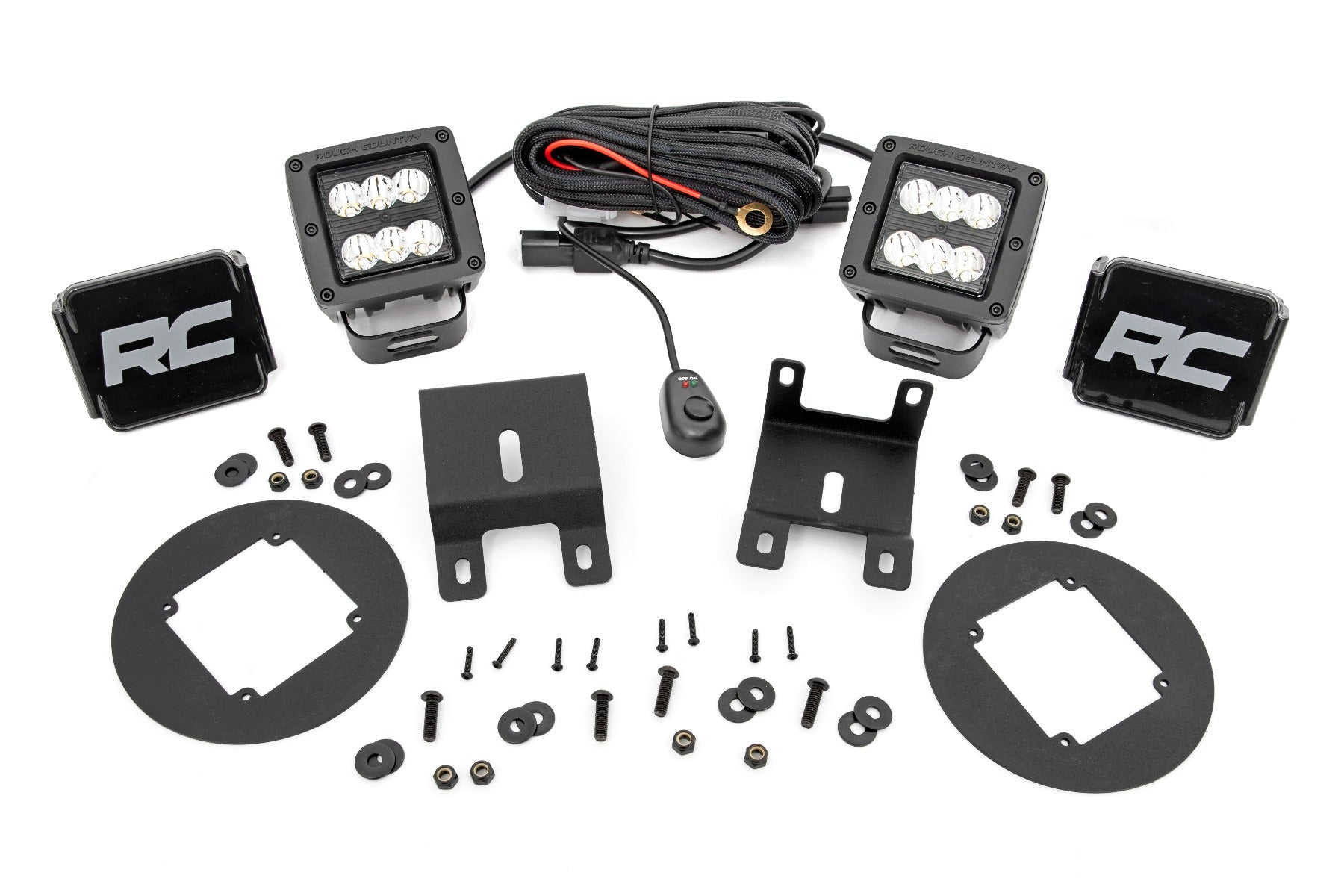 Rough Country Subaru Led Fog Light Kit Black Series Spot Beam For 15-19 Outback Rough Country