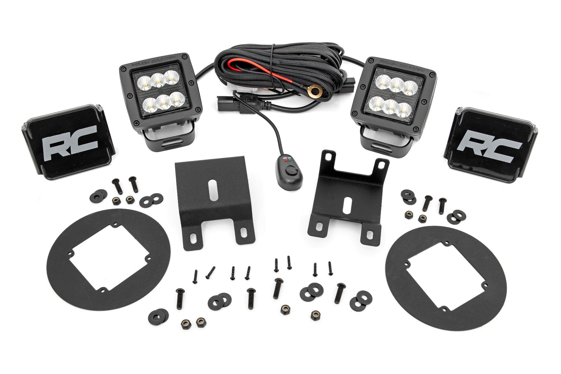 Rough Country Subaru Led Fog Light Kit Black Series Flood Beam For 15-19 Outback Rough Country