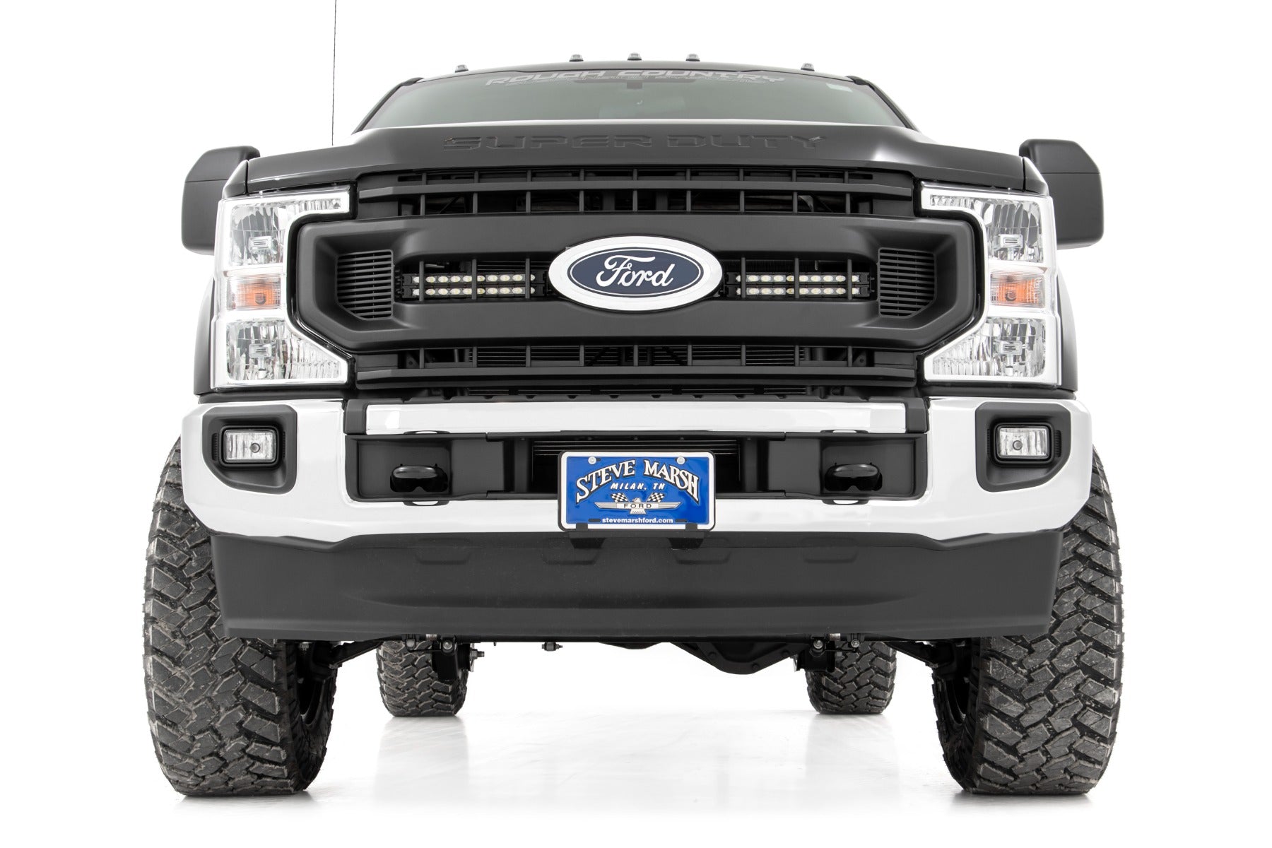 Rough Country LED Light Kit Grille Mount 10 Inch Black Series Slimline 20-21 Ford Super Duty Rough Country