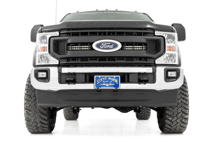LED Light Kit Grille Mount 10 Inch Black Series Slimline 20-21 Ford Super Duty Rough Country-1