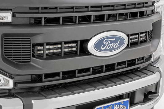 LED Light Kit Grille Mount 10 Inch Black Slimline Ford F-250 Super Duty (20-22) Rough Country
