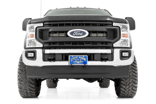 LED Light Kit Grille Mount 10 Inch Black Slimline Ford F-250 Super Duty (20-22) Rough Country-1