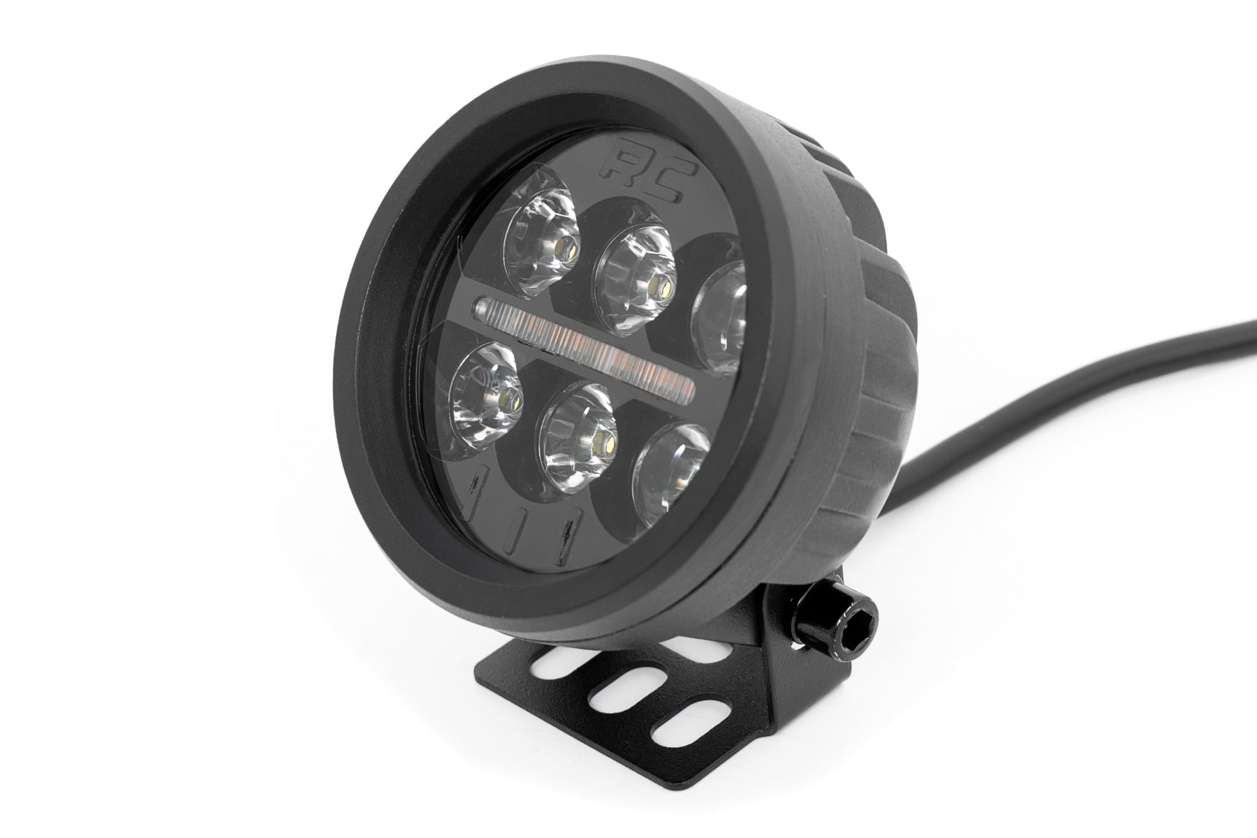Black Series Round LED Light Pair 3.5 Inch Amber DRL Rough Country-1