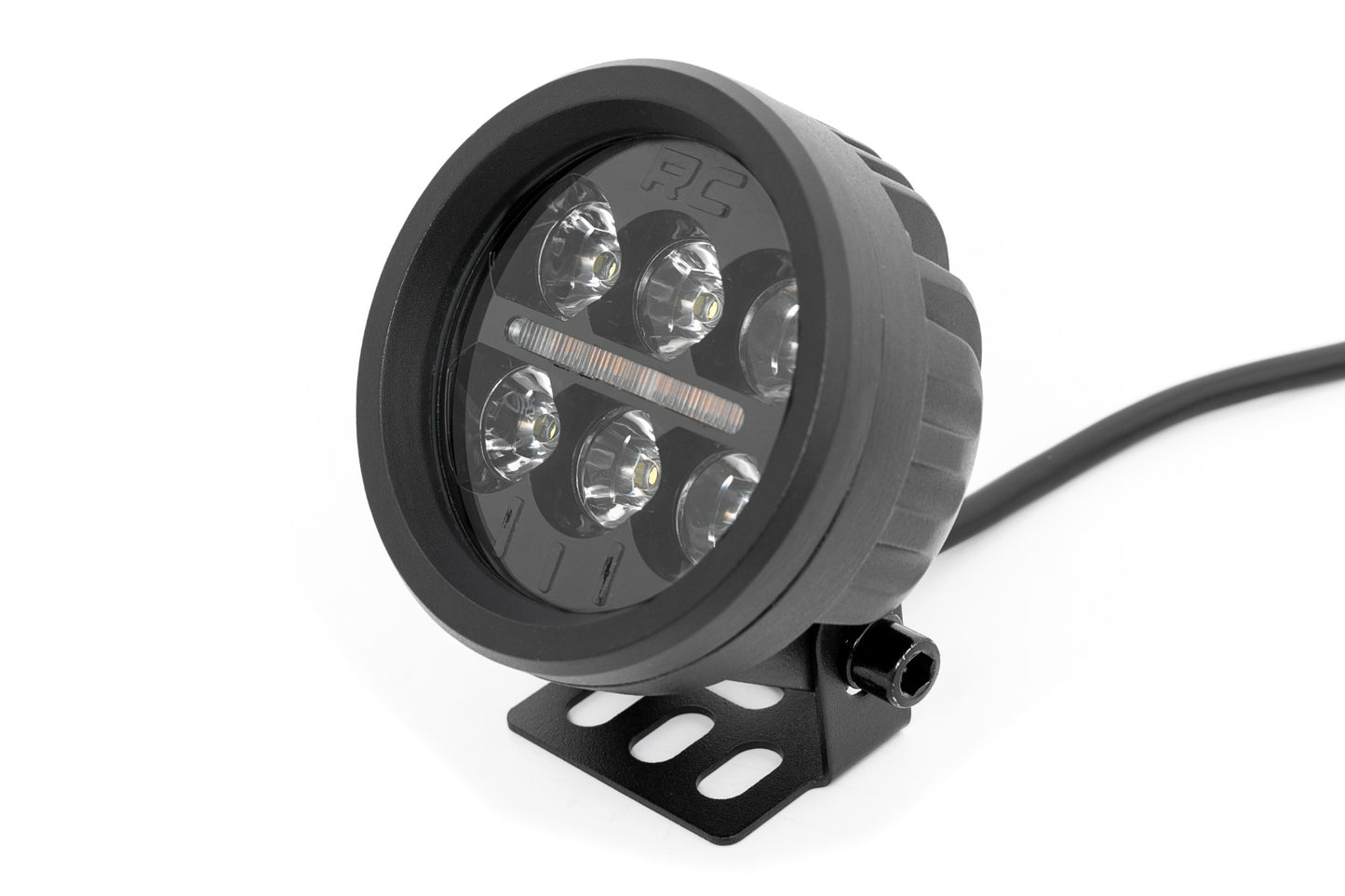 Black Series Round LED Light Pair 3.5 Inch Amber DRL Rough Country-2