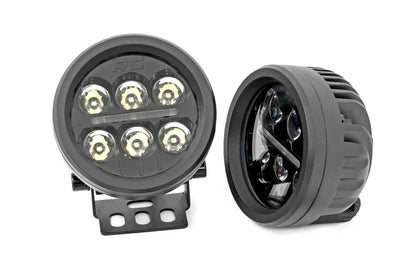 Black Series Round LED Light Pair 3.5 Inch Amber DRL Rough Country-3