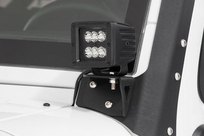 2 Inch Square Cree LED Lights Pair Black Series, Spot Beam Rough Country-1