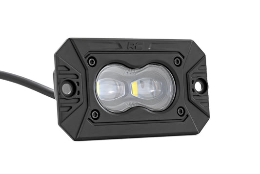3x1.75 Inch Black Series LED Slim Aux SAE Fog Flush Mount Pair Rough Country-1