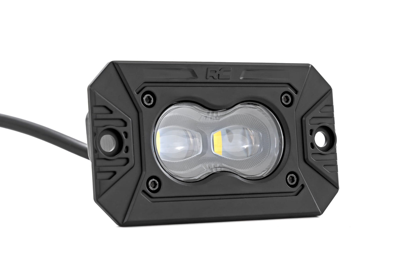 3x1.75 Inch Black Series LED Slim Aux SAE Fog Flush Mount Pair Rough Country-1