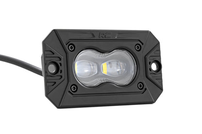 3x1.75 Inch Black Series Yellow LED Slim Aux SAE Fog Flush Mount Pair Rough Country-1
