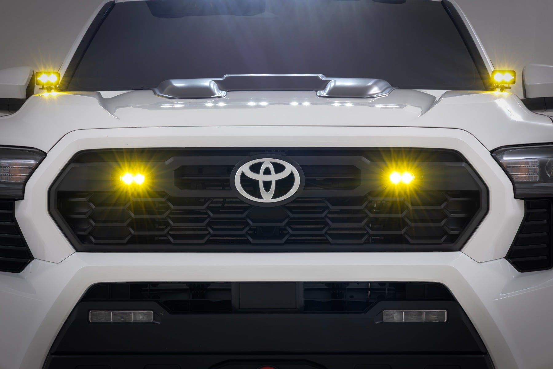3x1.75 Inch Black Series Yellow LED Slim Aux SAE Fog Flush Mount Pair Rough Country-3