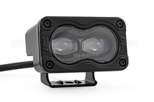 3x1.75 Inch Black Series LED Slim Aux SAE Fog Pair Rough Country-1
