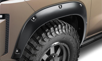 Black Pocket/Rivet Style Smooth Finish 4-Piece Fender Flare Set For 22-26 Nissan Frontier Bushwacker-1