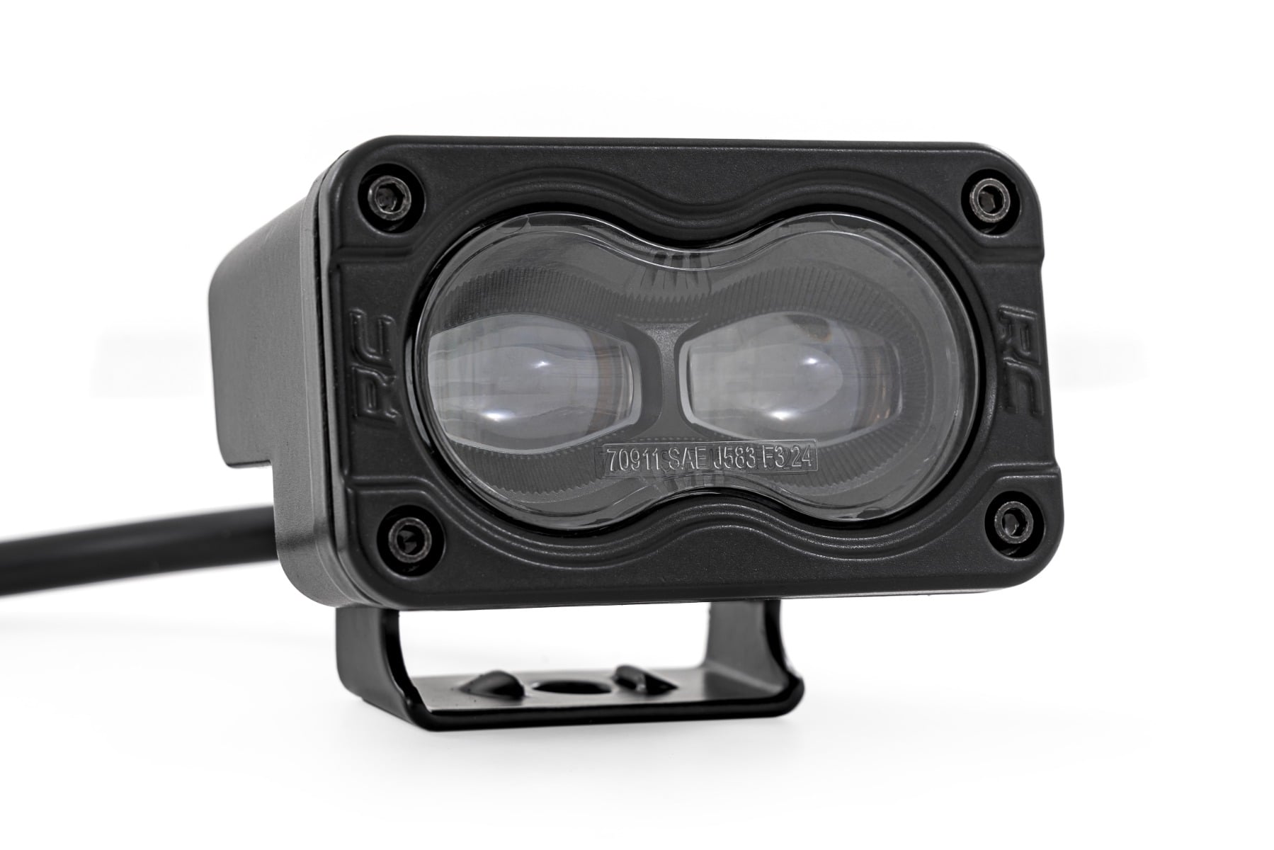3x1.75 Inch Black Series Yellow LED Slim Aux SAE Fog Pair Rough Country-1