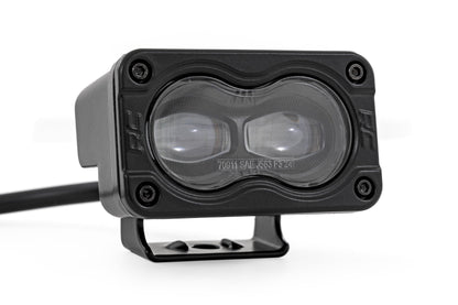 3x1.75 Inch Black Series Yellow LED Slim Aux SAE Fog Pair Rough Country-1