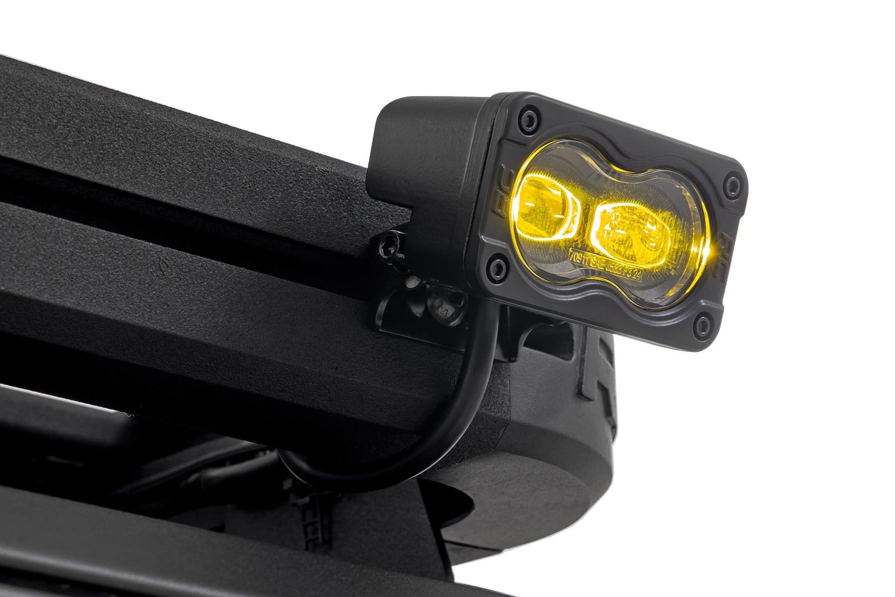 3x1.75 Inch Black Series Yellow LED Slim Aux SAE Fog Pair Rough Country-3