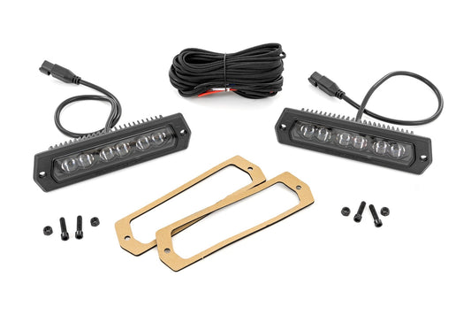 6 Inch Black Series LED Lights Flush Mount Pair Rough Country