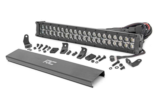 Rough Country Cree LED Light Bar 20 Inch Dual Row Black Series w/Amber DRL Rough Country
