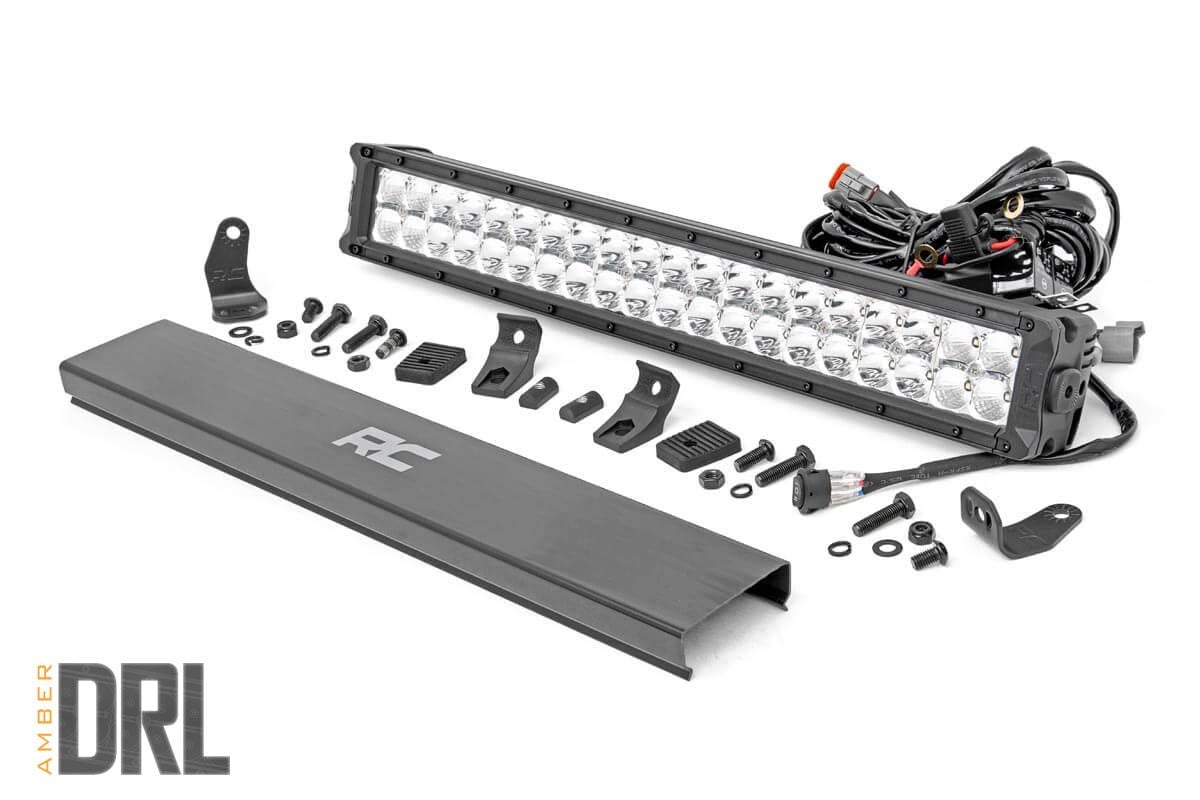 Rough Country 20-inch Cree LED Light Bar Dual Row Chrome Series w/ Amber DRL Rough Country