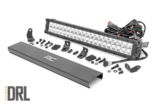 Rough Country 20-inch Cree LED Light Bar Dual Row Chrome Series w/ Amber DRL Rough Country