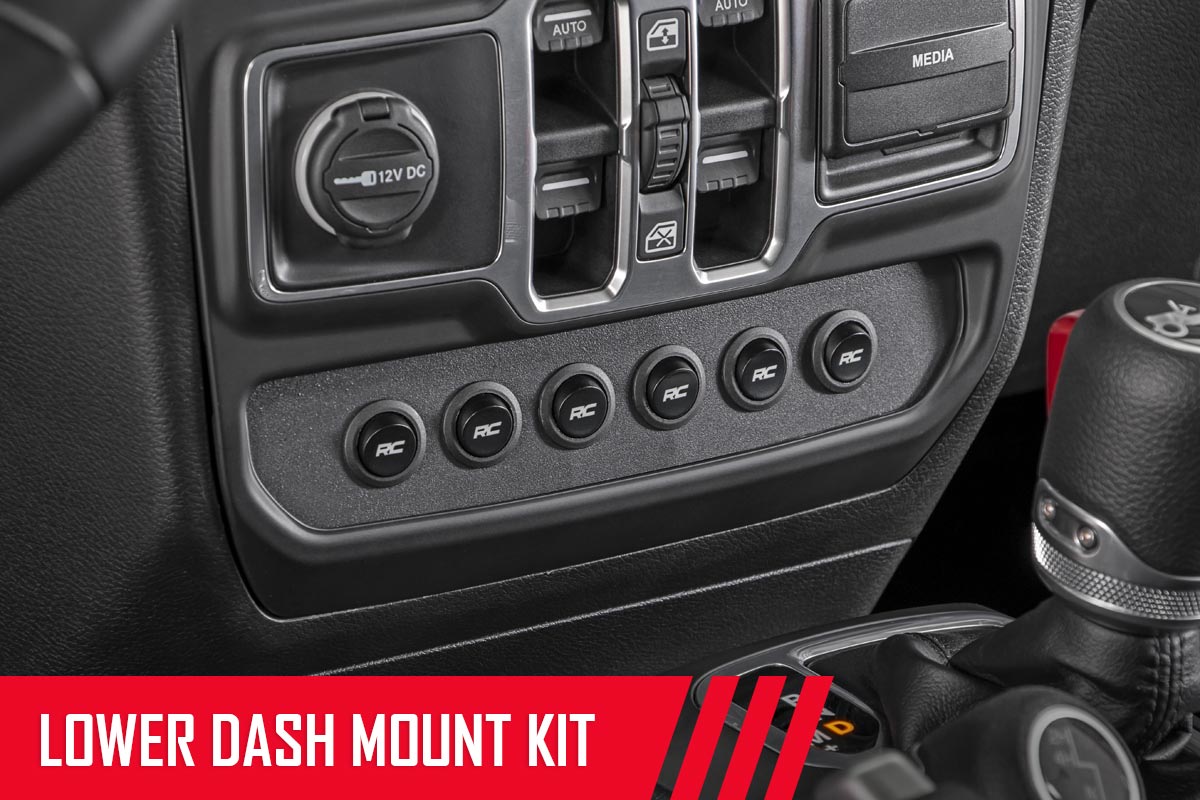 Rough Country MLC-6 Multiple Light Controller Mount Kit 18-20 Wrangler JL, 20 Gladiator JT Rough Country