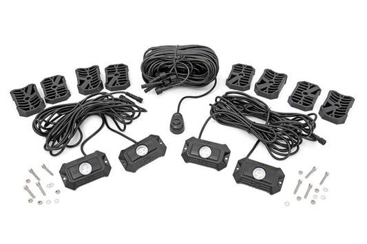 Rough Country Deluxe LED Rock Light Kit 4 Pods Rough Country