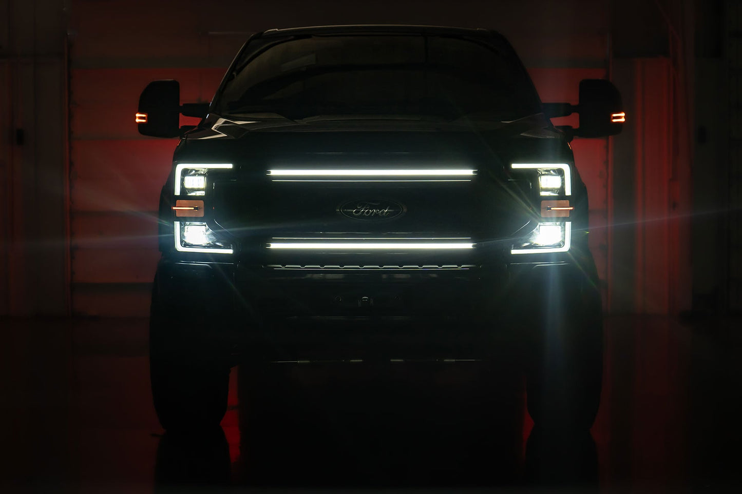 LED Light Kit Grille Mount 30 Inch DRL Ford F-250/F-350 Super Duty (17-22) Rough Country-1