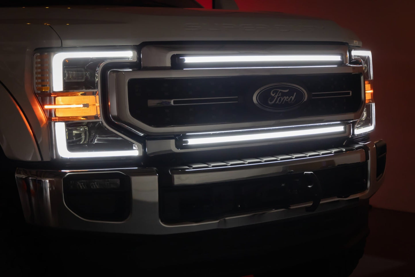 LED Light Kit Grille Mount 30 Inch DRL Ford F-250/F-350 Super Duty (17-22) Rough Country-4