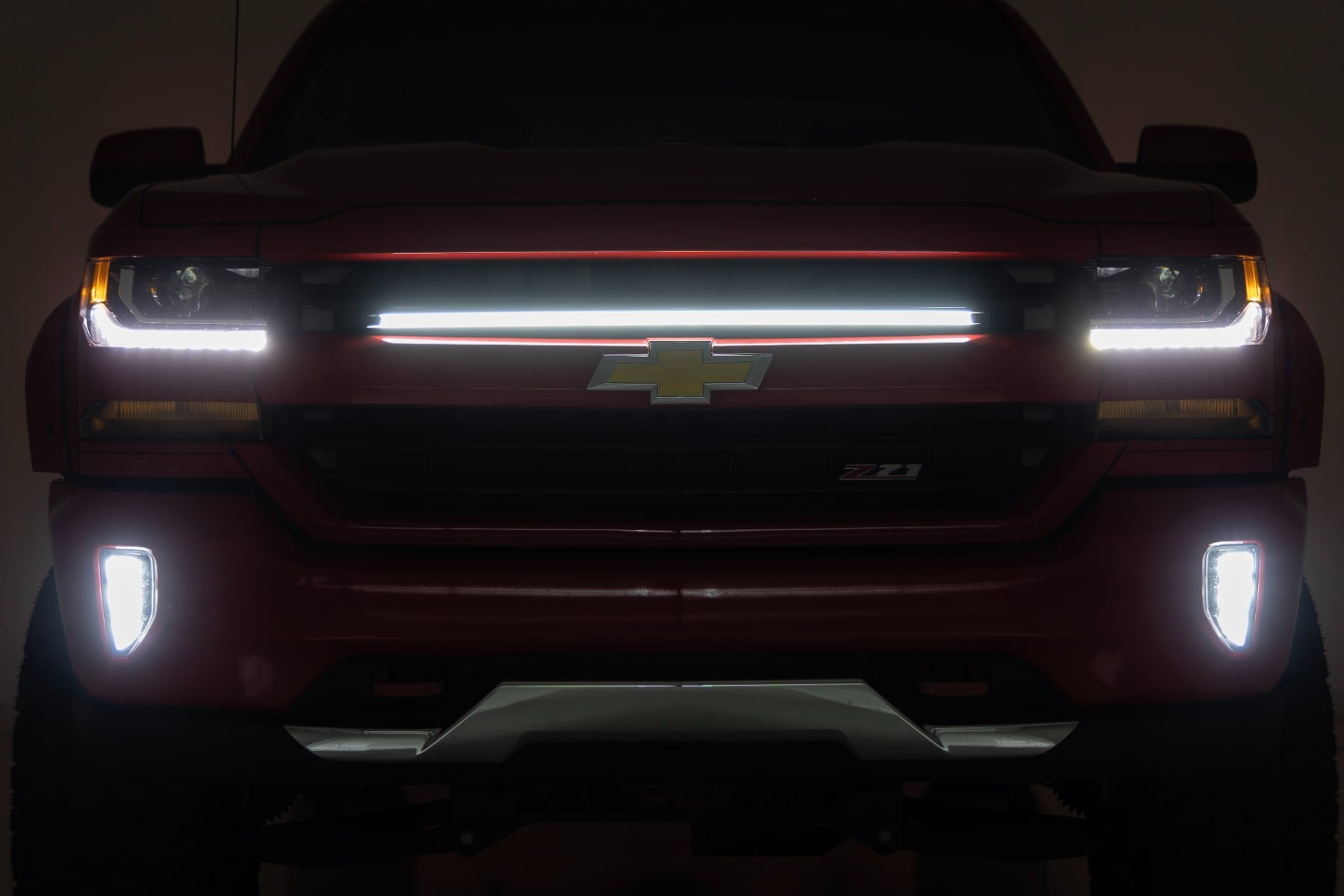 LED Light Kit Grille Mount 30 Inch DRL Chevy Silverado 1500 (16-18) Rough Country-1