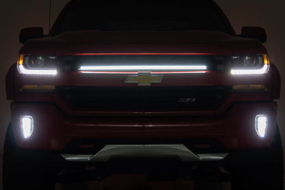 LED Light Kit Grille Mount 30 Inch DRL Chevy Silverado 1500 (16-18) Rough Country-1