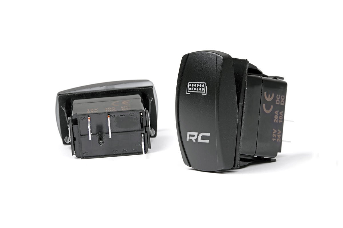 Rough Country LED Backlit Rocker Switch RC Logo Blue Rough Country