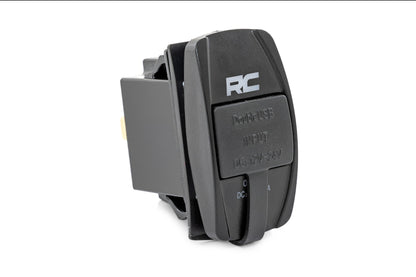 USB Switch Insert 2x1 with Logo Blue Back Light Rough Country-1