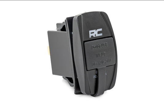 USB Switch Insert 2x1 with Logo Blue Back Light Rough Country-1