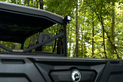 LED Light Cab Mount 2 Inch Black Pair Flood Can-Am Defender HD 5/HD 8/HD 9/HD 10 Rough Country-3