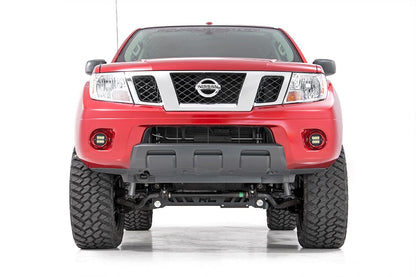 LED Light Kit Fog Mount 2 Inch Black Pair Spot Nissan Frontier (05-20) Rough Country-1