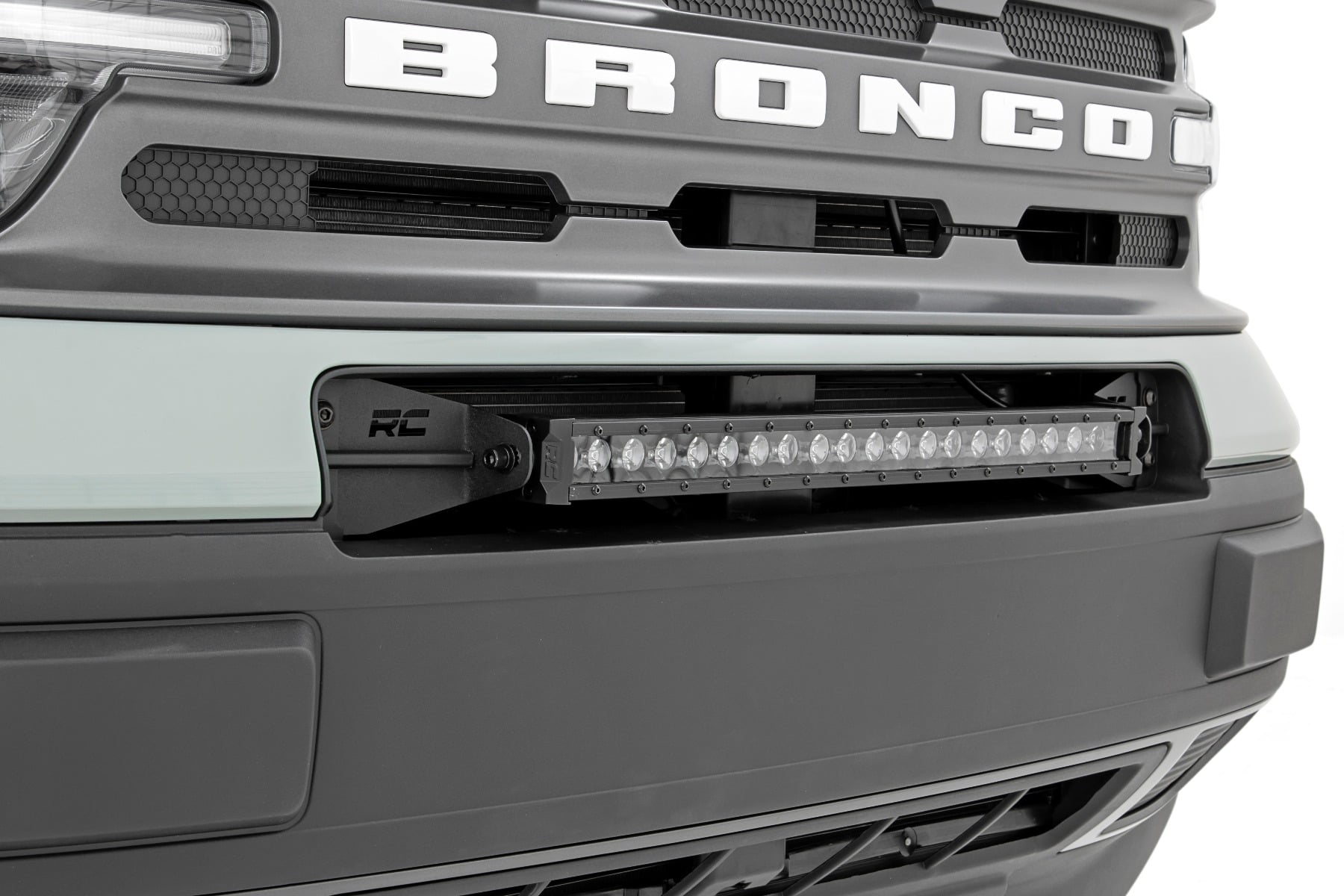 LED Light Kit Bumper Mount 20 Inch Black Single Row Ford Bronco Sport (21-26) Rough Country