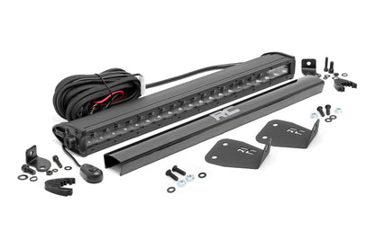 LED Light Kit Bumper Mount 20 Inch Black Single Row Ford Bronco Sport (21-26) Rough Country-1