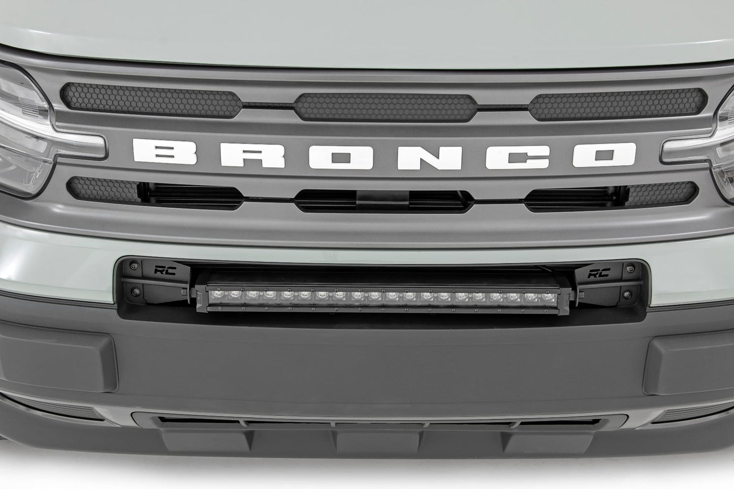 LED Light Kit Bumper Mount 20 Inch Black Single Row Ford Bronco Sport (21-26) Rough Country-4