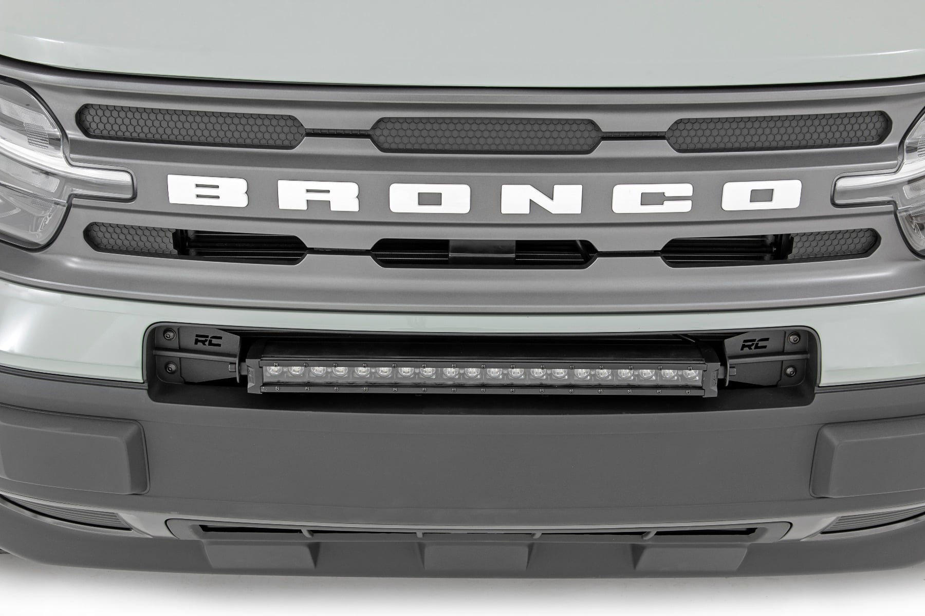 LED Light Kit Bumper Mount 20 Inch Black Single Row Ford Bronco Sport (21-26) Rough Country-4