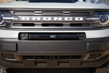 LED Light Kit Bumper Mount 20 Inch Black Single Row White DRL Ford Bronco Sport (21-26) Rough Country-3