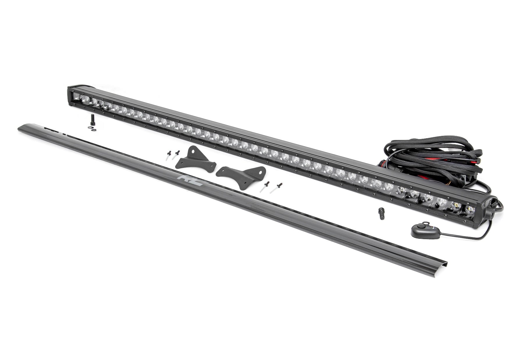 LED Light Kit Roof Rack Mount 40 Inch Black Single Row Ford Bronco Sport (21-26) Rough Country-1