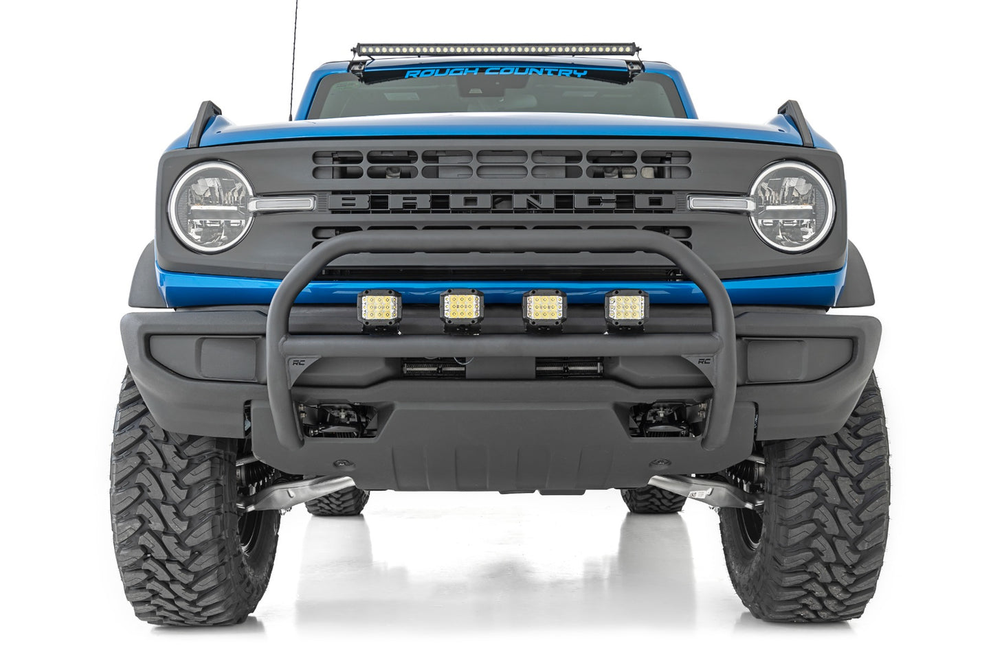 Rough Country LED Light Upper Windshield 40 Inch Black Single Row 21-Up Ford Bronco Rough Country