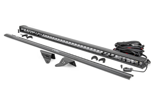 LED Light Kit Upper Windshield 40 Inch Black Single Row Ford Bronco (21-25) Rough Country-1