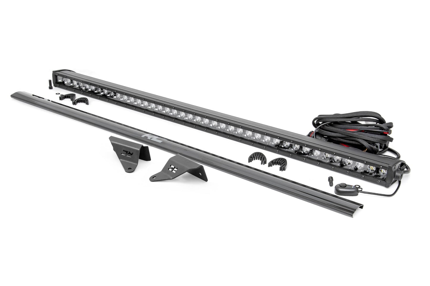 LED Light Kit Upper Windshield 40 Inch Black Single Row Ford Bronco (21-25) Rough Country-1