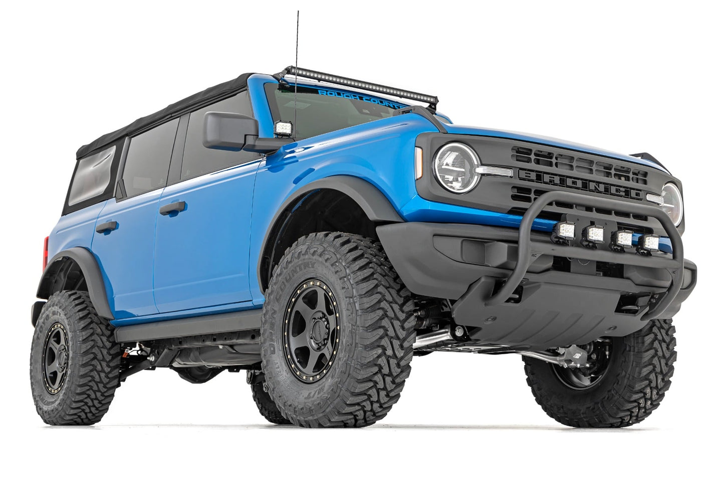 LED Light Kit Upper Windshield 40 Inch Black Single Row Ford Bronco (21-25) Rough Country-2