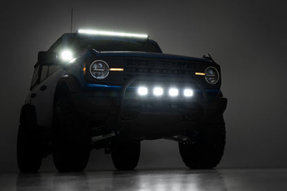 LED Light Kit Upper Windshield 40 Inch Black Single Row Ford Bronco (21-25) Rough Country-4
